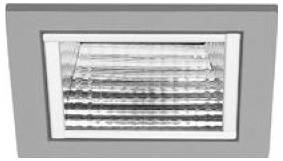 Rechthoekig wandventilatierooster met horizontale lamellen in een grijs frame.
