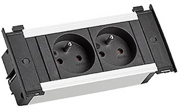 Bachmann 927203 Inbouwstekkerdoos  Zwart Randaarde stekker 1 stuk(s)