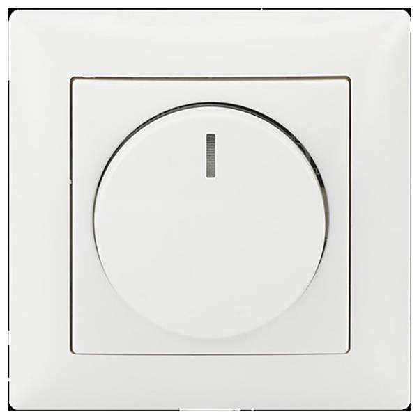 Een zwarte bewegingsmelder met een gebogen witte detectielens, ontworpen voor het detecteren van beweging in een kamer of gang.