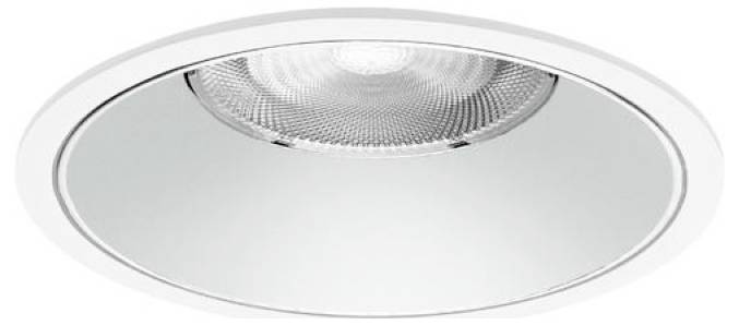 Ronde ingebouwde plafondlamp met witte rand en reflecterende lens