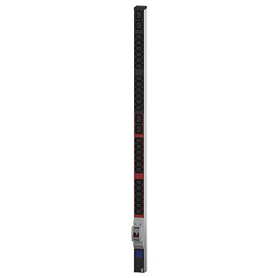Een zwarte toren met rode accenten die een herhalende reeks van de getallen 14, 16, 18, 20, 22 verticaal gerangschikt weergeeft.