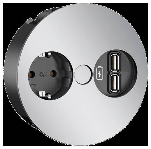 Bachmann 931033 Stekkerdoos (inbouw) Zilver-0