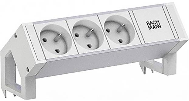 Een ronde stroomuitgang met één standaard stekkercontact en twee USB-poorten voor het opladen van elektronische apparaten. Het ontwerp is strak en modern.