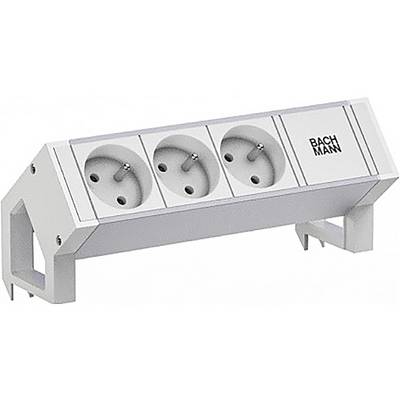 Een ronde stroomuitgang met één standaard stekkercontact en twee USB-poorten voor het opladen van elektronische apparaten. Het ontwerp is strak en modern.