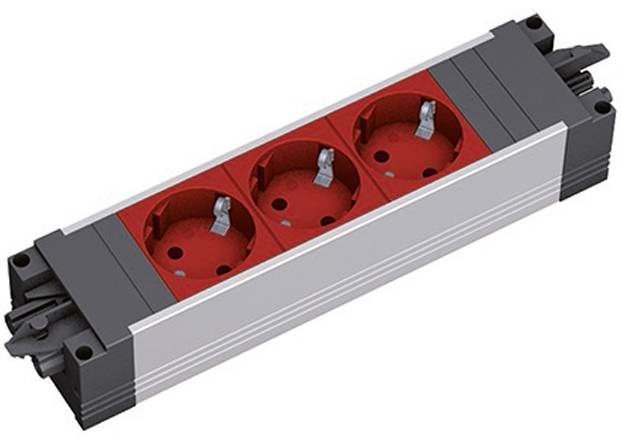 Zilveren rechthoekige metalen behuizing voor installatie van elektronische componenten, met zichtbare montagezeilen en verdiepte gebieden.