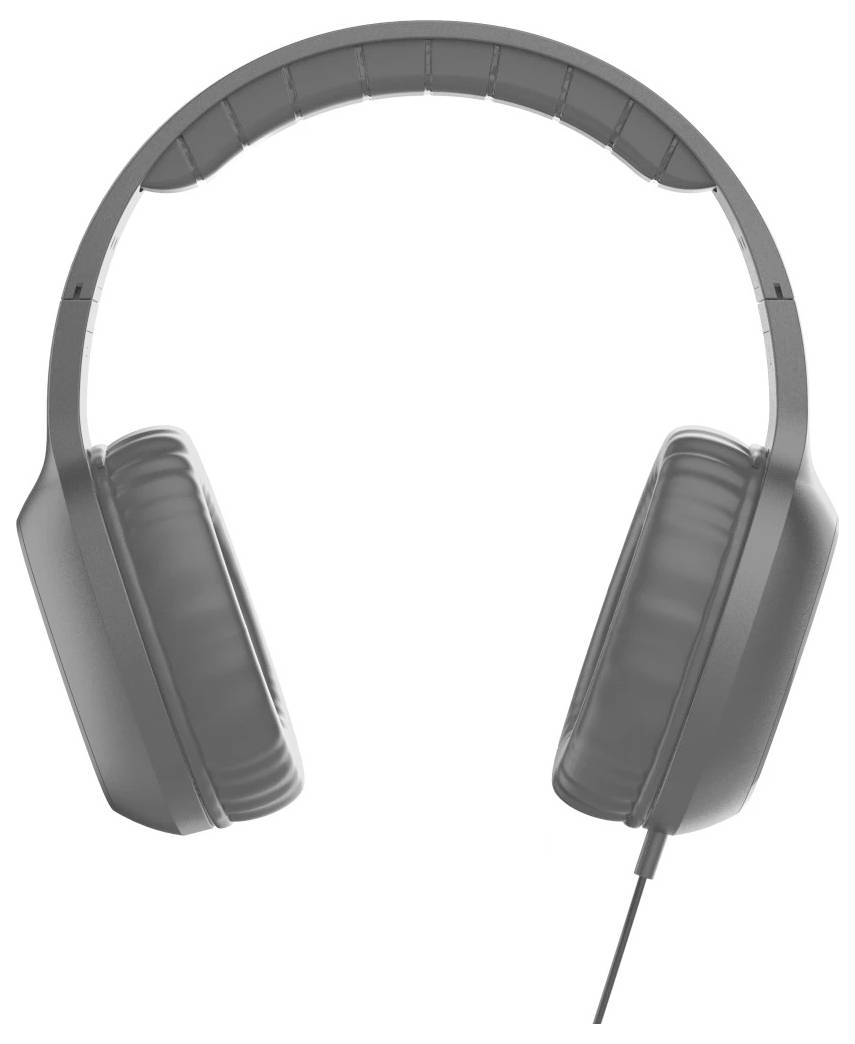 Over-ear koptelefoon met gedempt oorschelpen en een bedrade aansluiting, weergegeven vanuit vooraanzicht.