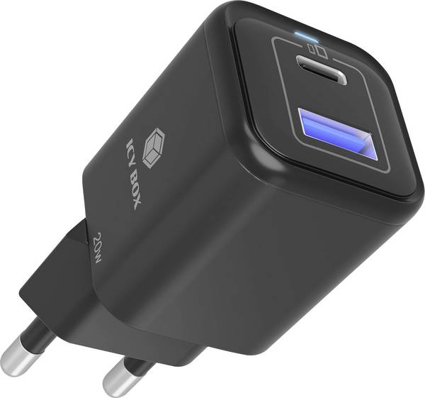 ICY BOX IB-PS1020-PD USB-C-adapter 20 W USB-C stekker USB PD 3.0 Zwart Binnen USB Power Delivery (USB-PD)
