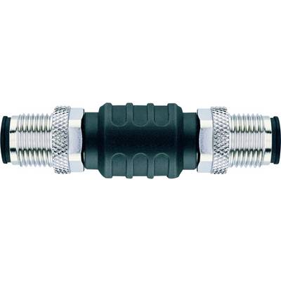 Een close-up van een cilindrische connector met getextureerde metalen uiteinden en een zwart geprofileerd middendeel, ontworpen voor veilige elektrische verbindingen.