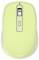 Een lichtgroene computermuis met een scrollwiel en een knop. Het woord 'Hama' staat gedrukt op de onderkant.