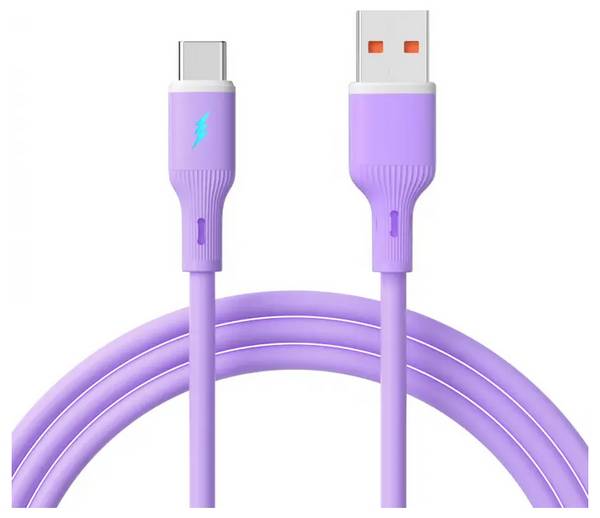 Akyga AK-USB-65 USB-kabel USB 2.0 USB-A stekker, USB-C stekker 1 m Violet Flexibel