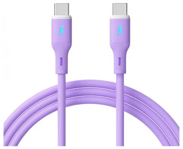 Akyga AK-USB-70 USB-kabel  USB 2.0 USB-C stekker, USB-C stekker 1 m Violet Silicone
