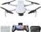 Drone met camera, afstandsbediening met smartphonehouder, batterijpakket en draagtas, geschikt voor fotografie en videografie.