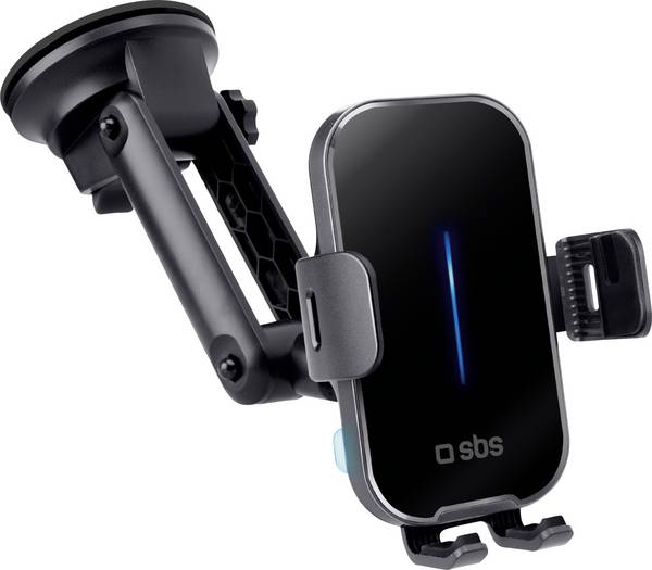 sbs mobile Clamp Charge Telefoonhouder voor in de auto Met inductielader, 360° draaibaar   Bevestigingswijze (auto): Zuignap