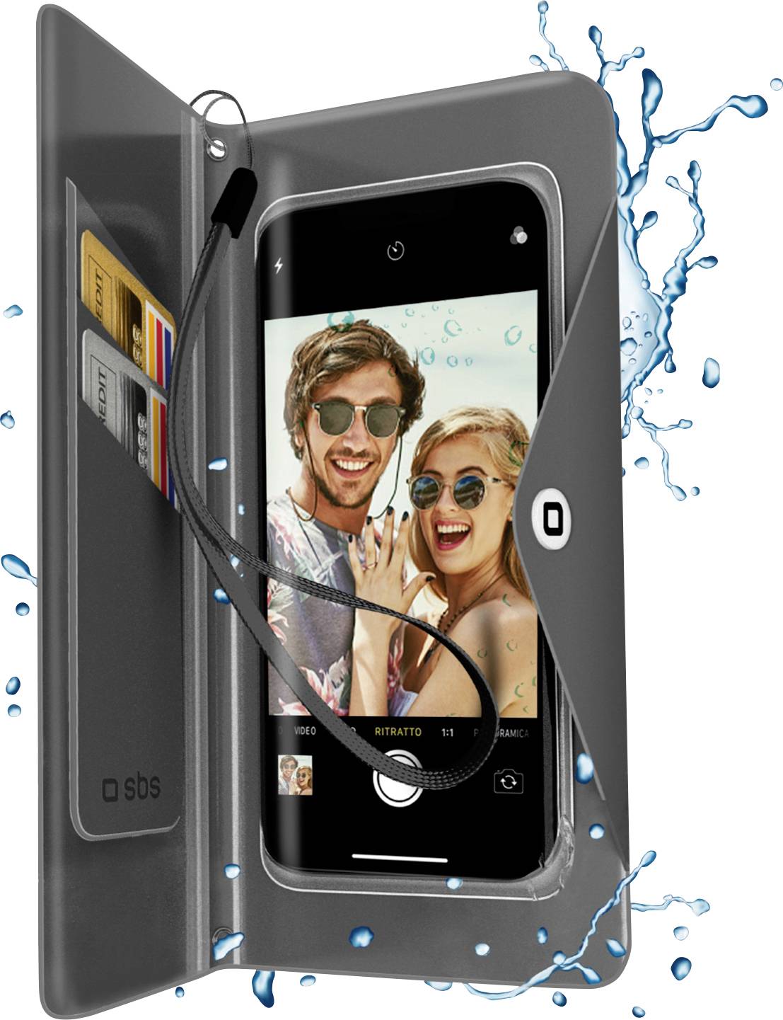 sbs mobile Cover Universeel Universal Zwart Spatwaterdicht