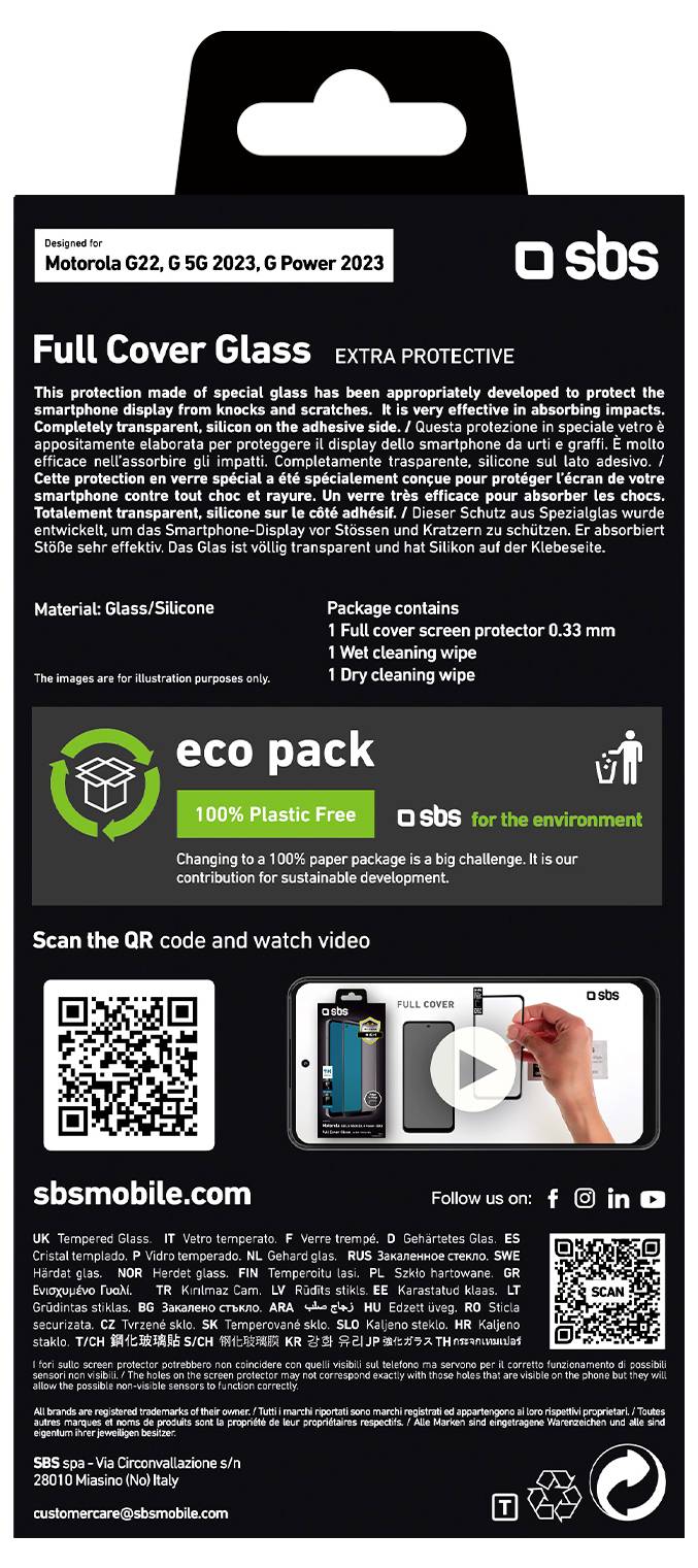 sbs mobile TESCRFCMOG22 Screenprotector (glas) Motorola 1 stuk(s) Krasvast – Foto 2 van 2