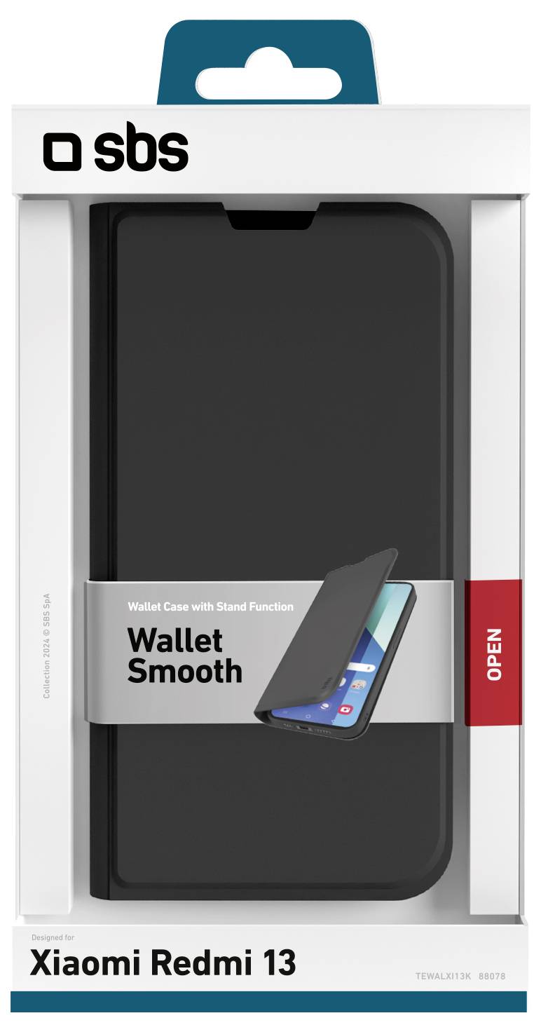 sbs mobile Flip cover Xiaomi Redmi 13 Zwart Flip Case – Foto 2 van 2