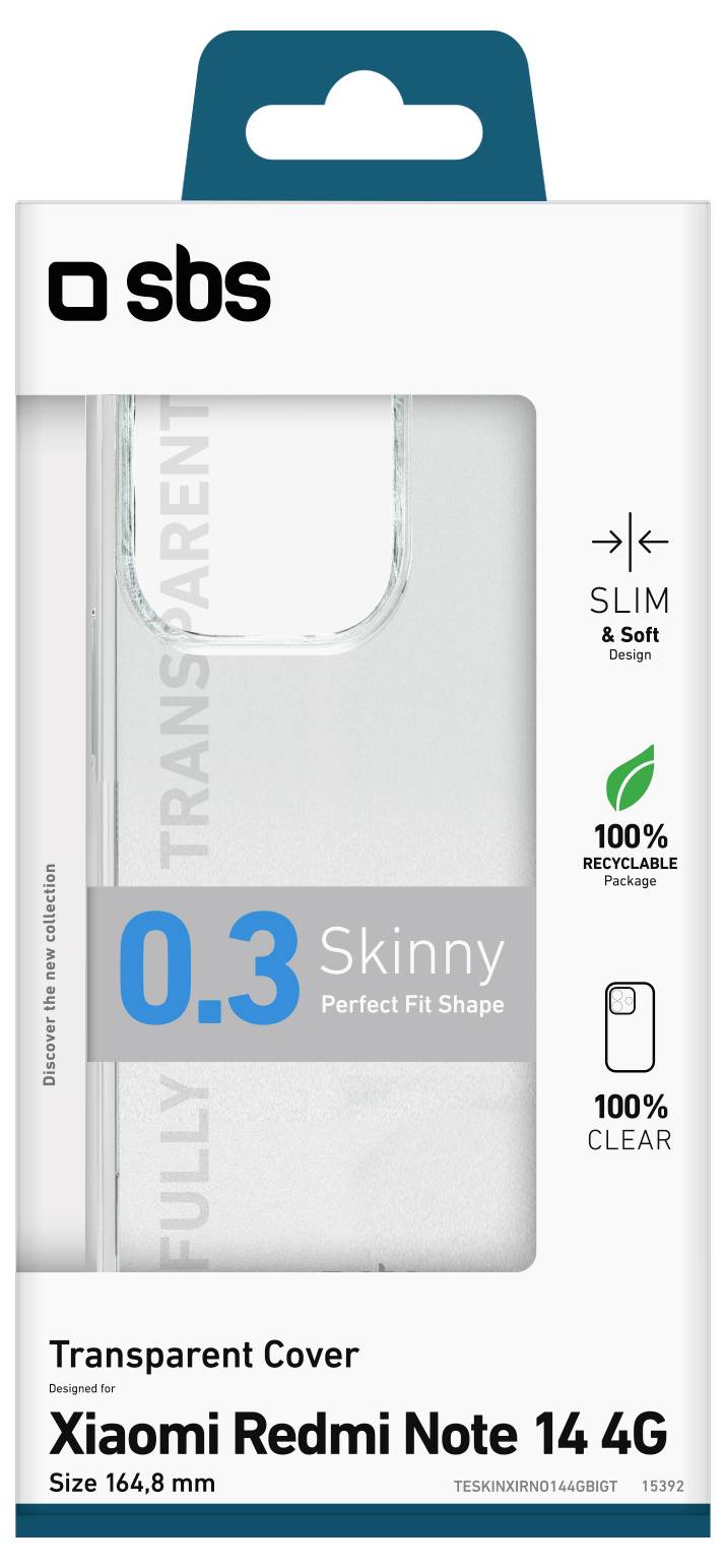 sbs mobile Cover Xiaomi Redmi Note 14 4G Transparant – Foto 2 van 2