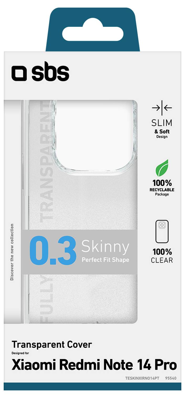sbs mobile Cover Xiaomi Redmi Note 14 Pro 5G Transparant Stootbestendig – Foto 2 van 2