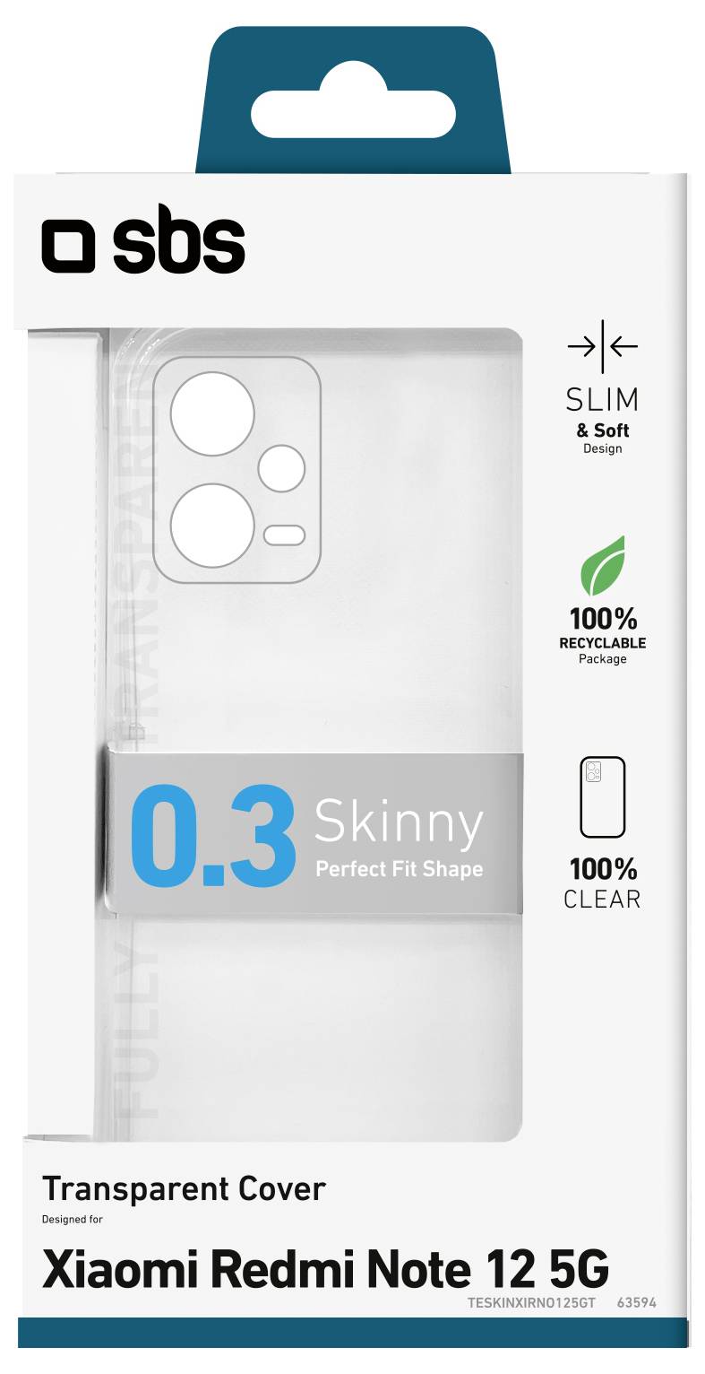 sbs mobile Cover Xiaomi Redmi Note 12 5G Transparant Stootbestendig – Foto 2 van 2