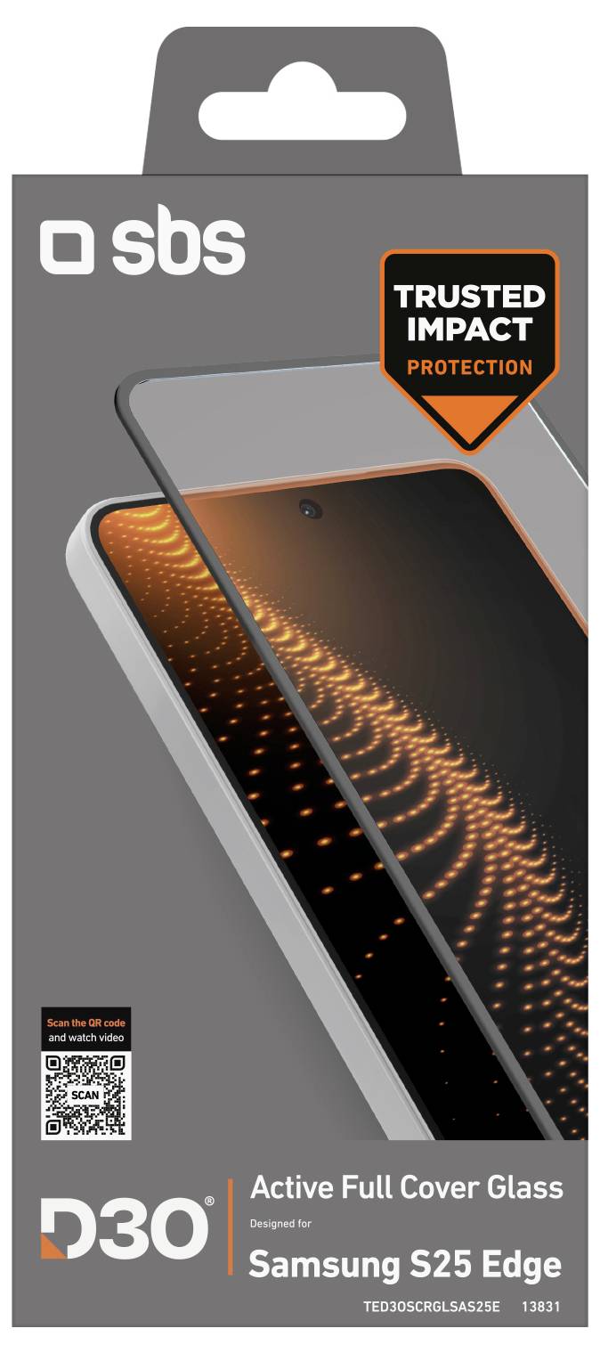 sbs mobile TED3OSCRGLSAS25E Screenprotector (glas) Samsung Samsung Galaxy S25 Edge 1 stuk(s)-2