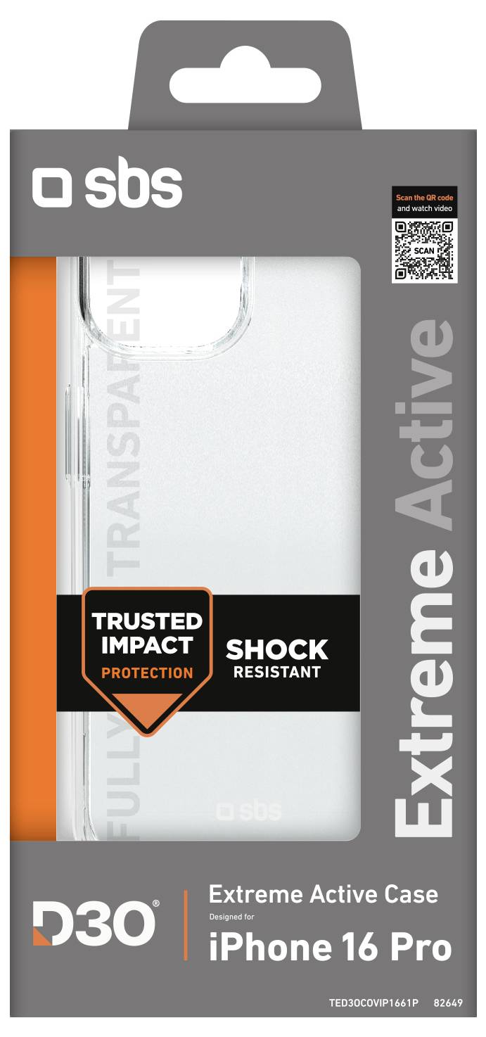 SBS Ultra-strong case for iPhone 16 Pro with D3O technology - Transparent – Foto 2 von 2