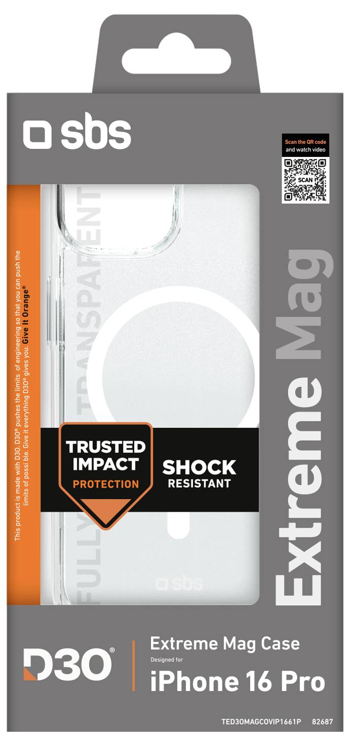 SBS Ultra-strong case for iPhone 16 Pro with D3O technology - Transparent – Foto 2 von 2