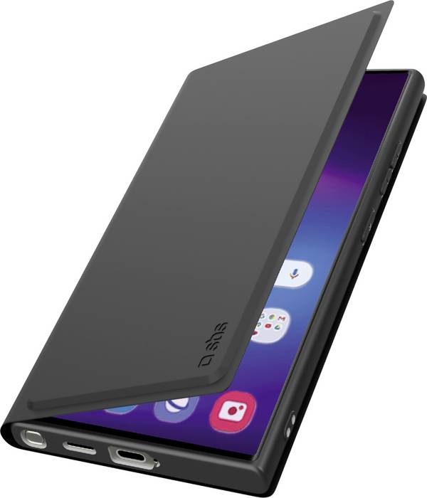 sbs mobile  Flip cover Samsung Galaxy S24 Ultra Zwart Met standfunctie, Inductieve lading, Flip Case, Met magneetmodule