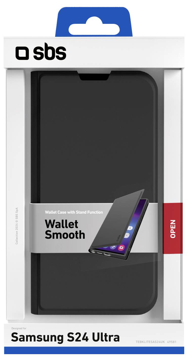 sbs mobile Flip cover Samsung Galaxy S24 Ultra Zwart Met standfunctie, Inductieve lading, Flip Case, Met magneetmodule-1