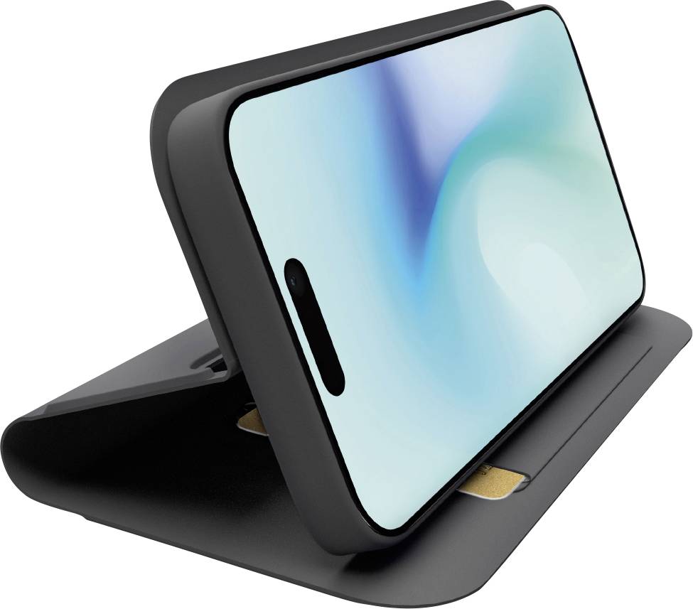 SBS Book-style case with stand support and soft touch surface for iPhone 16 Pro - Black