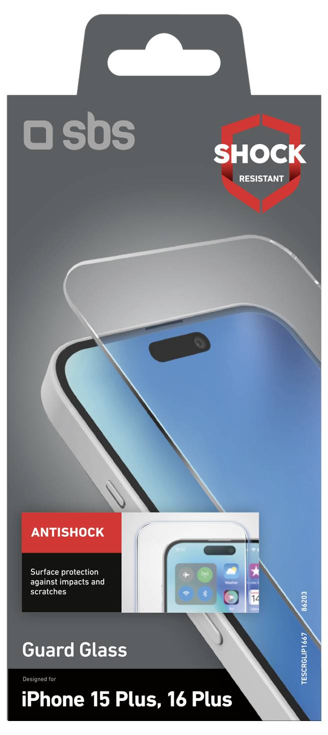 sbs mobile TESCRGLIP1667 Screenprotector (glas) Apple 1 stuk(s) Krasvast – Foto 2 van 2