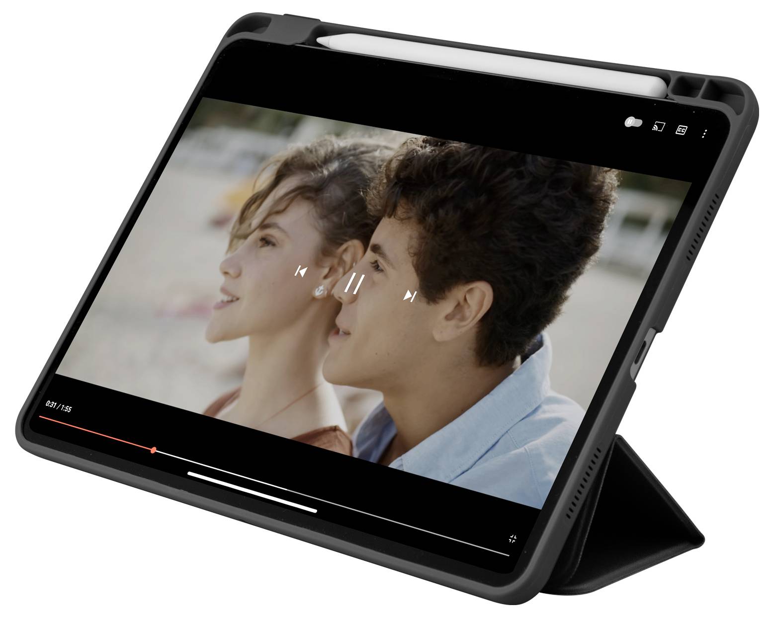 Een blauwe SBS Instinct Case doos voor Samsung A25 5G, A24, met zicht op de achterkant, met camera-uitsnijdingen en merklogo's op de verpakking.