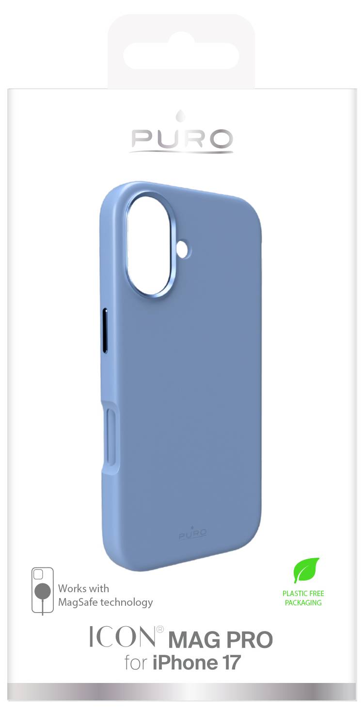 'Icon Mag' telefoonhoesje voor Samsung Galaxy S25 Plus, compatibel met magnetisch laden, in plasticvrije verpakking van Puro.