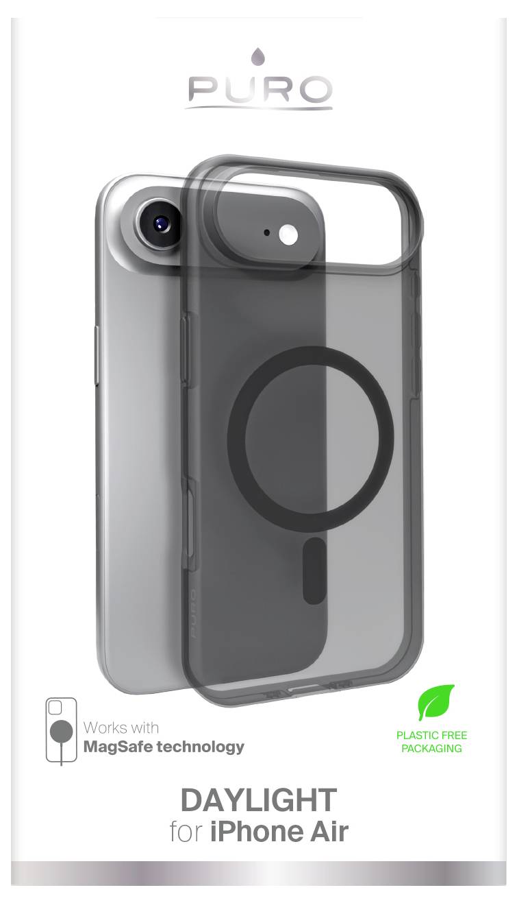 Puro Daylight Magsafe Compatible Silicone Case for iPhone 17 Air - Translucent Black – Foto 2 von 2
