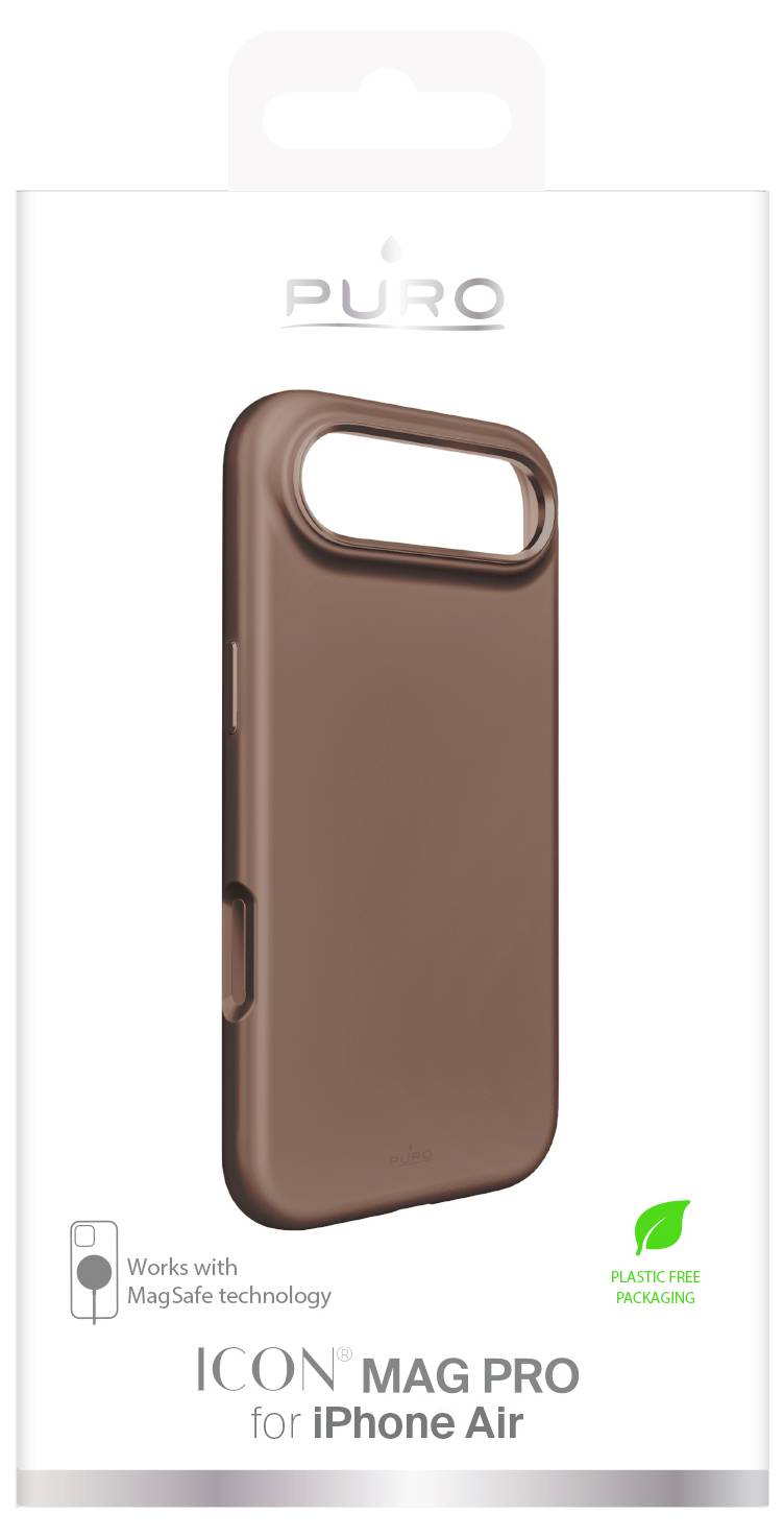 Puro Icon Mag Pro Liquid Silicone Case for iPhone 17 Air MagSafe Compatible with Camera Protection and Aluminum Buttons - Brown – Foto 2 von 2