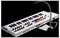 'Een witte Arturia synthesizer met een flexibele microfoon en meerdere bedieningsknoppen op een zwarte achtergrond.'