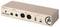 'Een beige audio-interfaceapparaat met verschillende input/output-poorten zoals MIDI, USB en audio-aansluitingen, gelabeld als 'Arturia'.'