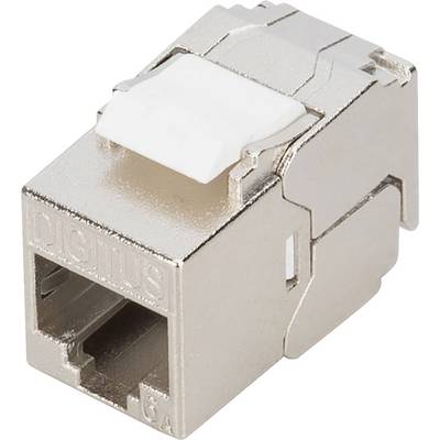 'Een 4-pack zilveren keystone jacks met witte tabs, gebruikt voor netwerkbekabeling.'