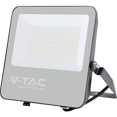 Schijnwerper met het label 'V-TAC' met meerdere LED-lampen, gemonteerd op een verstelbare standaard.