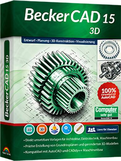 Markt & Technik 81494 BeckerCAD 15 -3D Licentie voor 1 jaar, 3 licenties Windows CAD-software-0