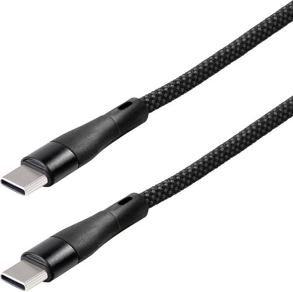 Maxtrack C532-1L USB-kabel USB 2.0 USB-C stekker 1 m Zwart Spiraalkabel, Vergulde steekcontacten