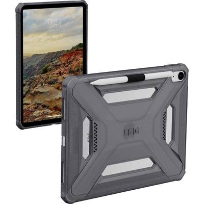 Een robuuste tabletbehuizing met een geïntegreerde stylus-houder; het tabletscherm toont een landschapsafbeelding.
