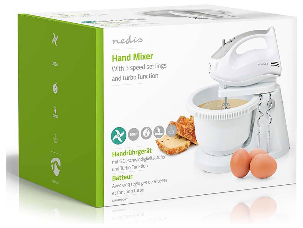 Nedis KAHM110CWT Handmixer 200 W Grijs, Wit-14