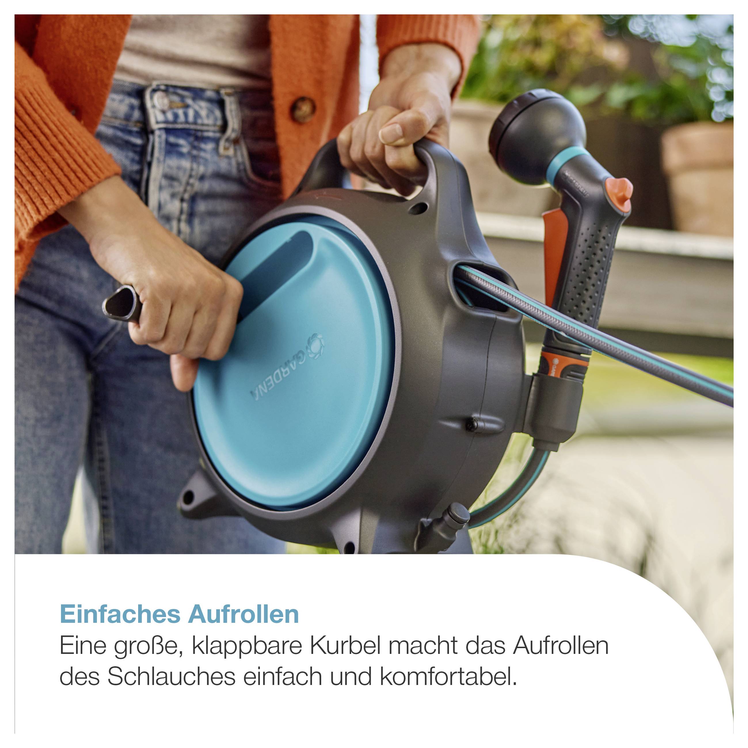 GARDENA Mobile Schlauchbox Move, 10 m + 1,5 m 18692-20 Tuinslanghouder voor aan de muur 5-kleurig 270 mm 1/3 inch 1 stuk-1