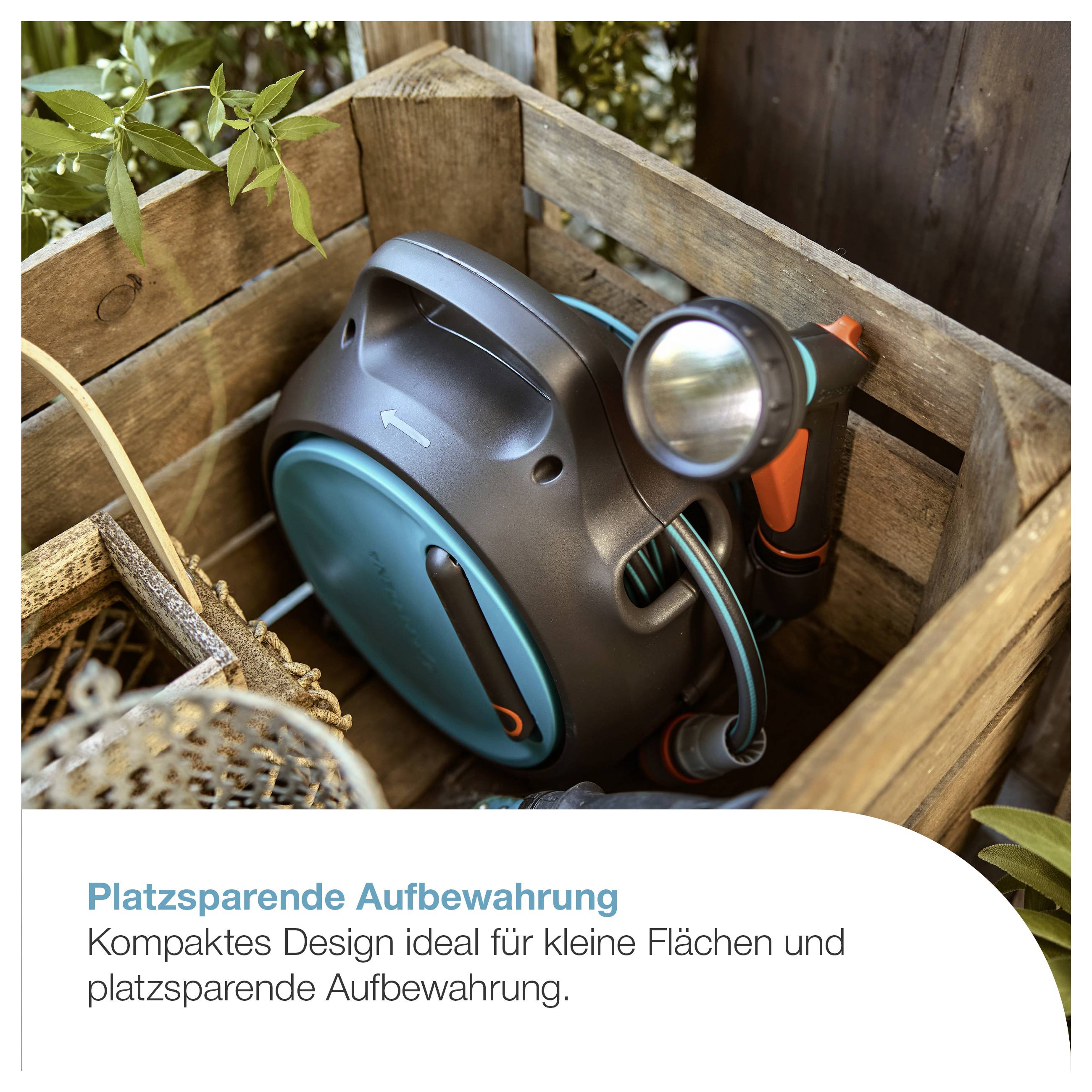 GARDENA Mobile Schlauchbox Move, 10 m + 1,5 m 18692-20 Tuinslanghouder voor aan de muur 5-kleurig 270 mm 1/3 inch 1 stuk-2