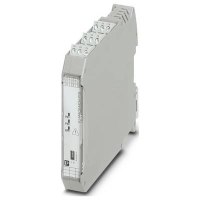 Een grijze elektrische module met aansluitingen aan de bovenkant en op de zijkant gelabeld 'TERMINATION-PTB'. Indicatoren tonen 'PWR' en 'EAR'.