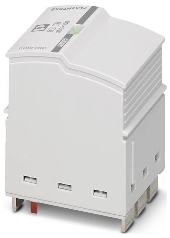 Een wit elektrisch apparaat met ventilatiesleuven, gelabeld met 'FLASHSTRAB'. Het voorpaneel bevat verschillende kleine pictogrammen en indicatoren.