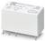 Een witte Phoenix Contact relais met pinnen naar beneden gericht, met specificaties 'nr. 2961192', '8A/250V~', '24V=', 'AgNi'.