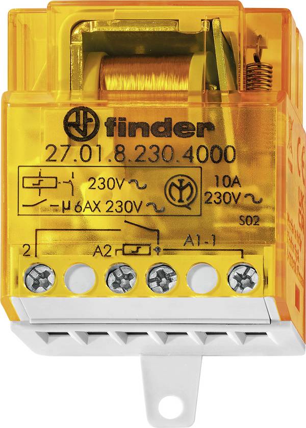 Finder 27.01.8.230.4000 Stroomstootschakelaar Inbouw 1x NO 230 V/AC 10 A 2300 VA  1 stuk(s)