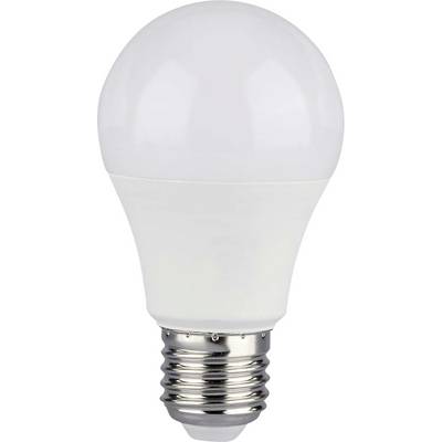 Een witte LED-gloeilamp met een standaard schroefvoet, ontworpen voor energiezuinige verlichting.