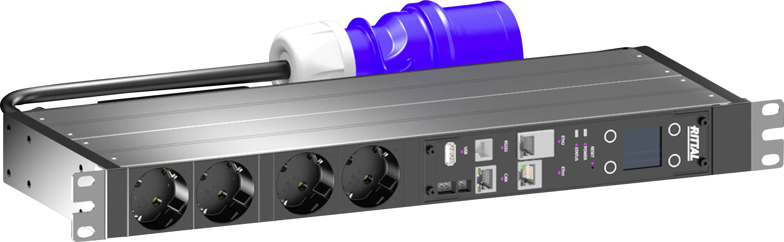 Rittal 7979503 PDU metered plus, 16A/230V, 1~, CEE 7/3: 4 x geaard Stekkerdoos voor schakelkast 1 stuk(s)